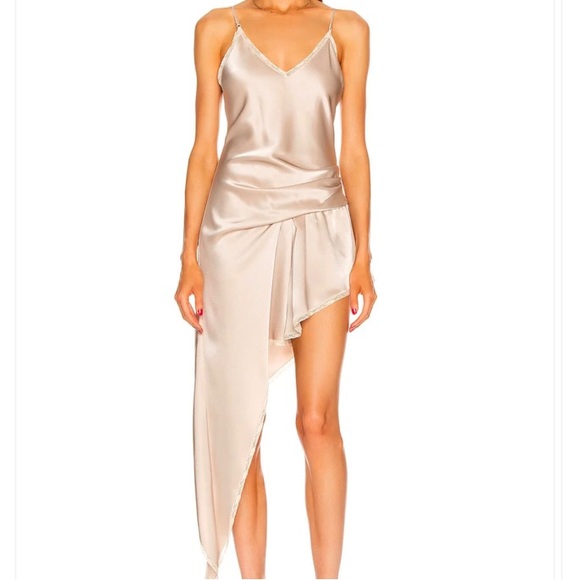 Alexander Wang Dresses & Skirts - Alexander Wang Beige Silk Asymmetric Hem Dresss Size Medium